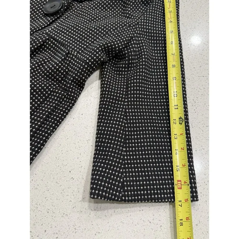 Forever 21 Peacoat Womens Small Black White Micro Houndstooth Wool Blend Coat